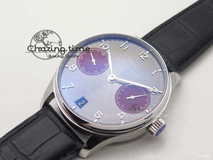 MIROTIME 0406 Portuguese Real PR IW500126 ZF 1:1 Best Edition Grey Red Dial On Black Leather Strap A52010 V Resilient 7333